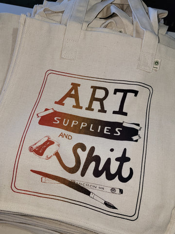 "Art Supplies and Shit"  Hemp Tote Bag