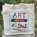 "Art Supplies and Shit"  Hemp Tote Bag