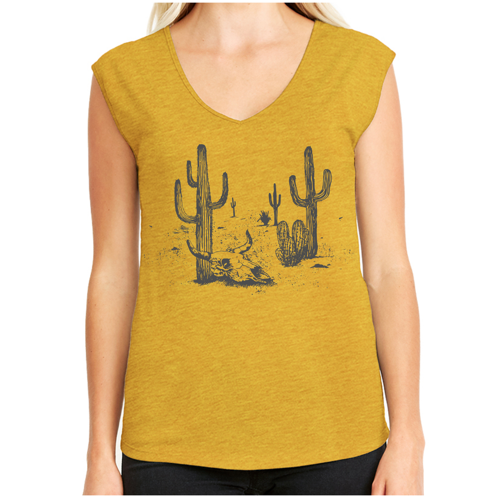 Women's Desert Cactus -  V-neck Tank Top