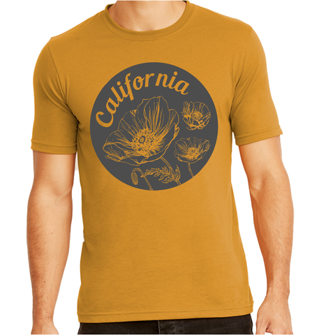 Unisex Circle California Poppy T-Shirt