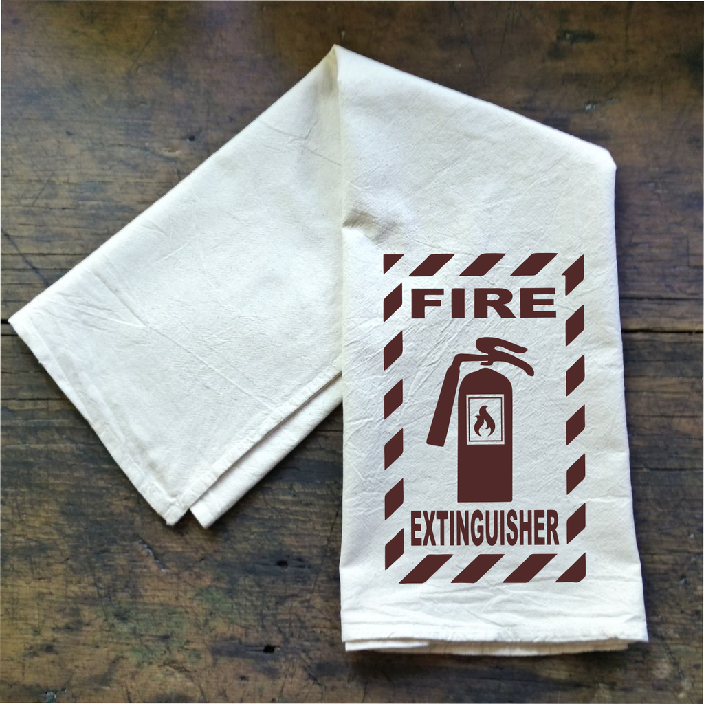 Fire Extinguisher - Flour Sack Tea Towel