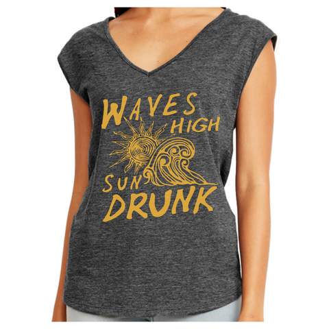 Women's Waves High Sun Drunk -  V-neck Tank Top